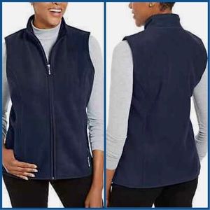 Karen Scott Zeroproof Fleece Vest NWT Color is Indigo (Navy)SZ XL